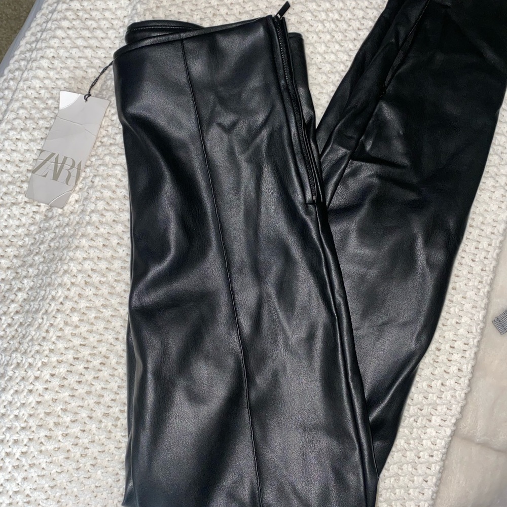 Zara Black Leather Pants